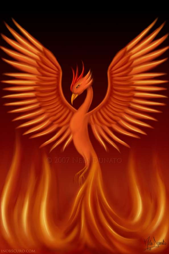De vogel Phoenix Fenix mythisch en archetypisch symbool van het 